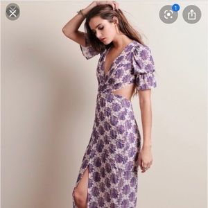 NWOT For Love & Lemons clover purple cut out maxi